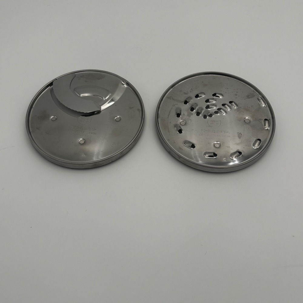 Cuisinart Food Processor Discs DLC-8 DLC-10 Silver Excellent 4mm Medium Set